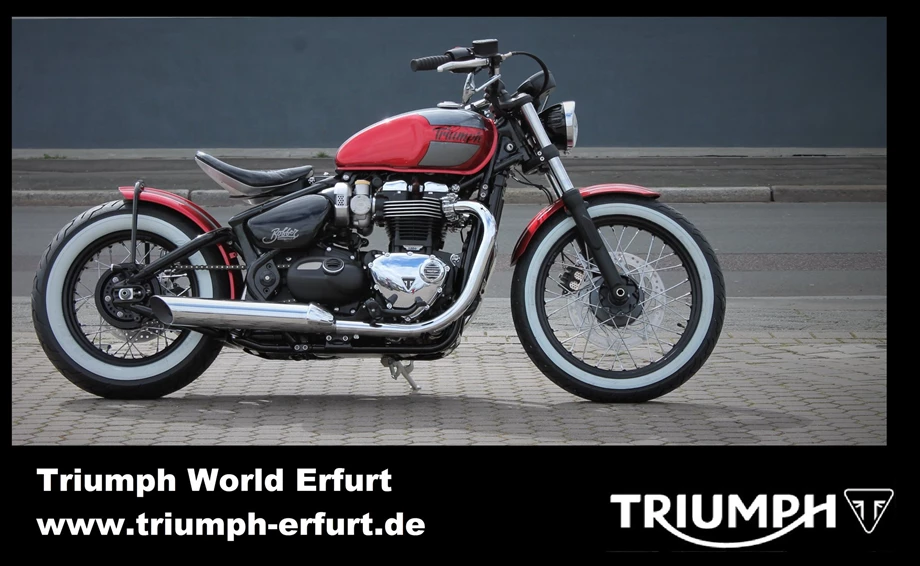 Umbgebautes Motorrad Triumph Bonneville Bobber Bild 1: Umbgebautes Motorrad Triumph Bonneville Bobber