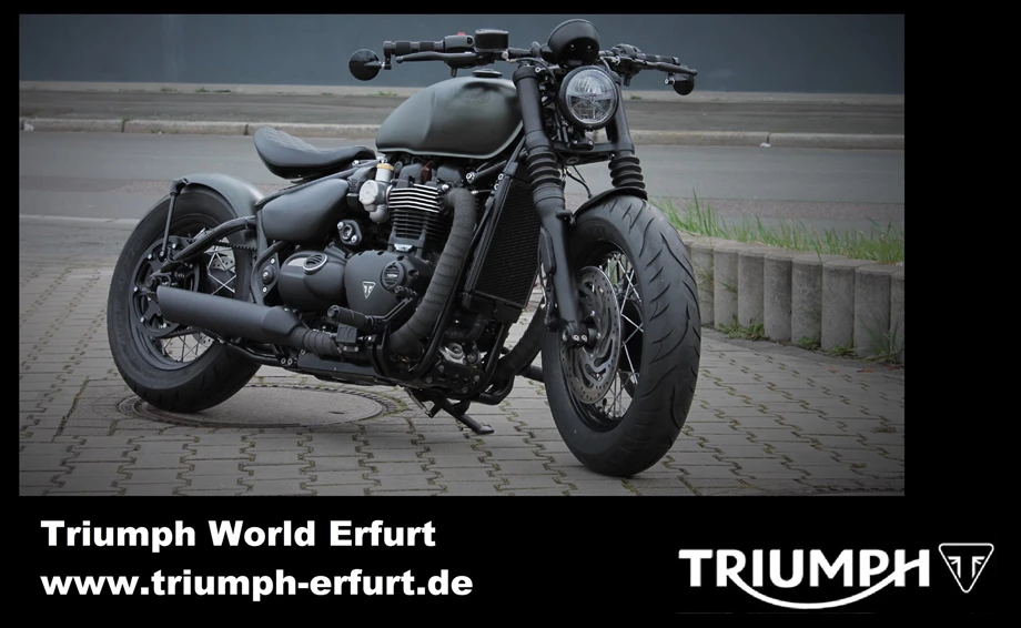 Umbgebautes Motorrad Triumph Bonneville Bobber Black Bild 1: Umbgebautes Motorrad Triumph Bonneville Bobber Black