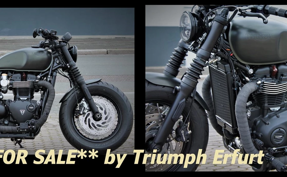 Umbgebautes Motorrad Triumph Bonneville Bobber Black Bild 27: Umbgebautes Motorrad Triumph Bonneville Bobber Black