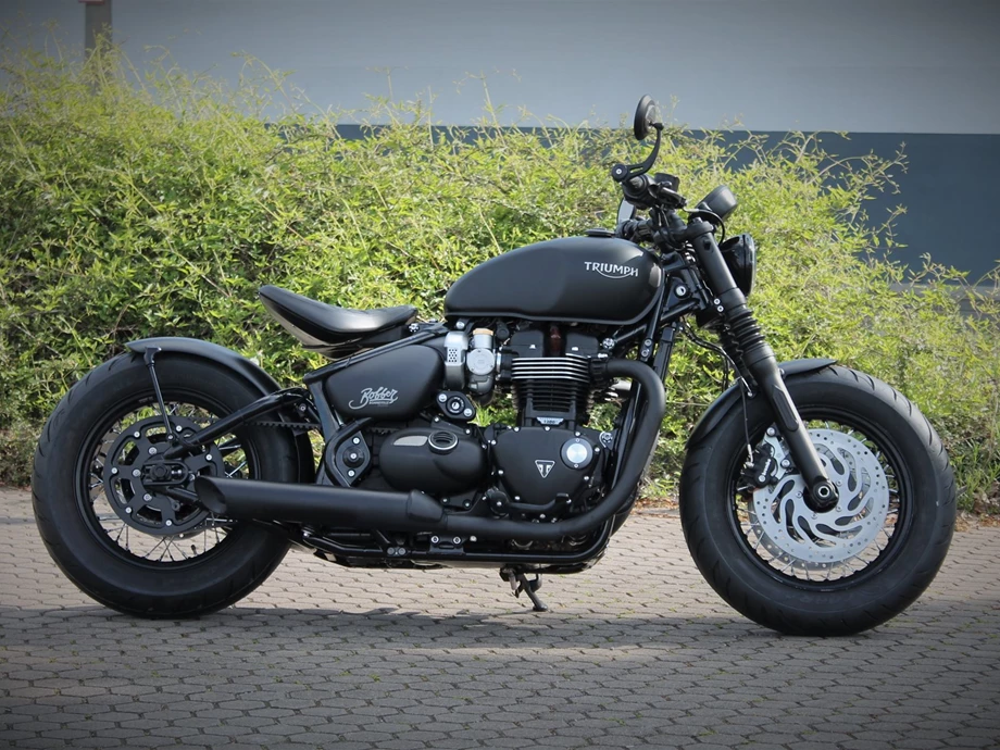 Umbgebautes Motorrad Triumph Bonneville Bobber Black Bild 14: Umbgebautes Motorrad Triumph Bonneville Bobber Black