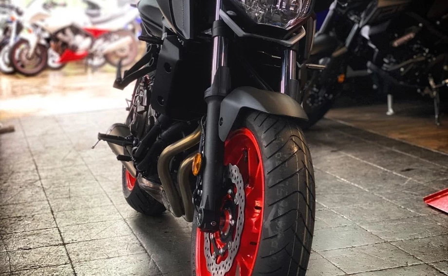 Umbgebautes Motorrad Yamaha MT-07 Bild 1: Umbgebautes Motorrad Yamaha MT-07