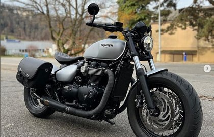 Triumph Bonneville Bobber Black Custom Bike Triumph Bonneville Bobber Black Custom Bike