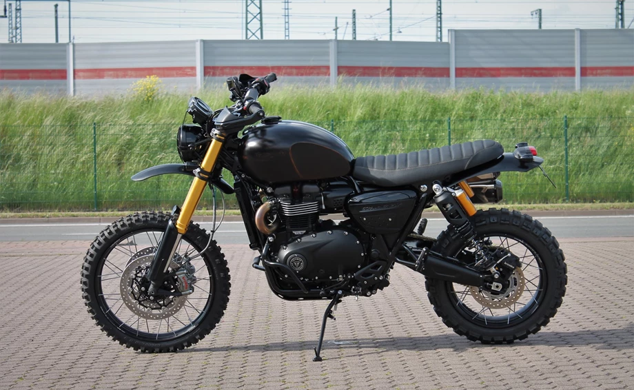 Umbgebautes Motorrad Triumph Scrambler 1200 XE Bild 1: Umbgebautes Motorrad Triumph Scrambler 1200 XE