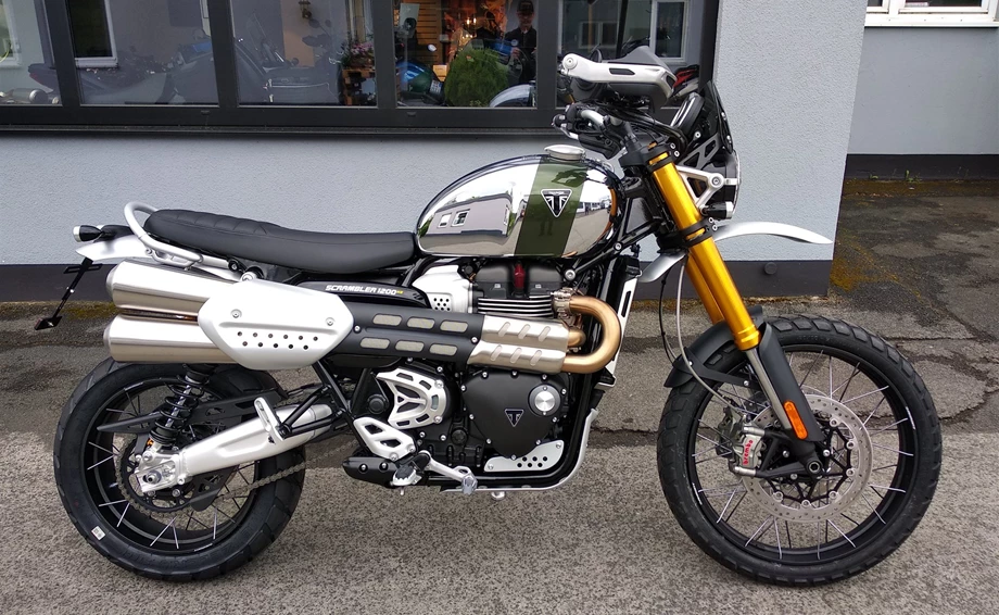 Umbgebautes Motorrad Triumph Scrambler 1200 XE Bild 1: Umbgebautes Motorrad Triumph Scrambler 1200 XE