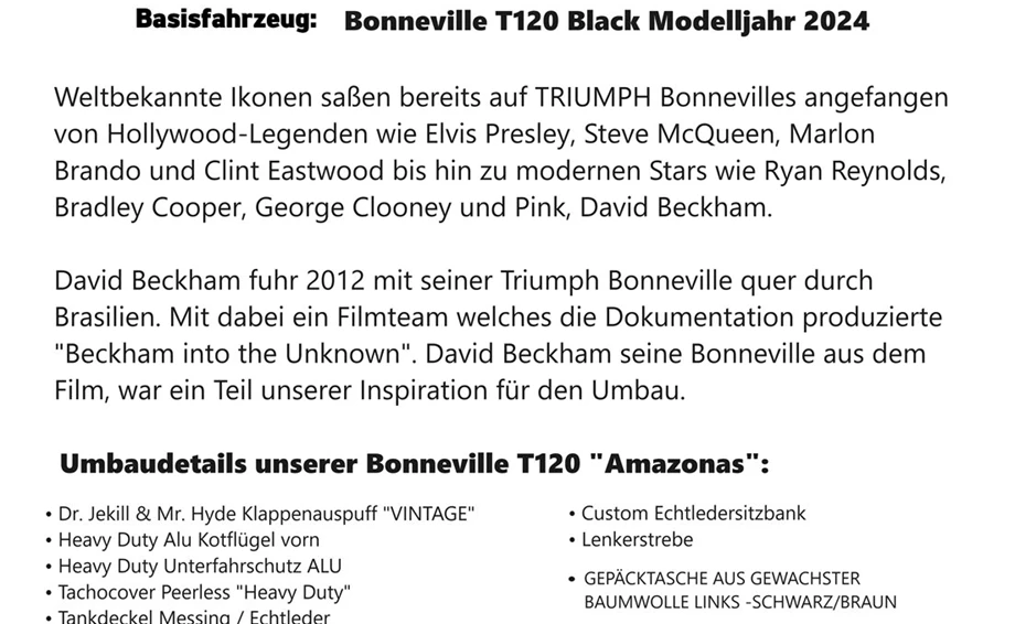 Umbgebautes Motorrad Triumph Bonneville T120 Black Bild 2: Umbgebautes Motorrad Triumph Bonneville T120 Black