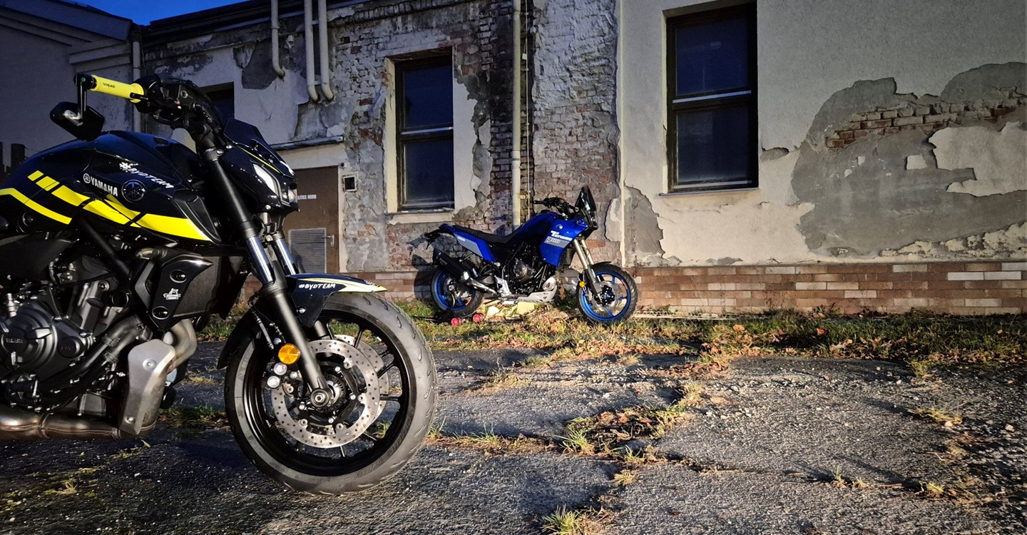 Umbgebautes Motorrad Yamaha MT-07