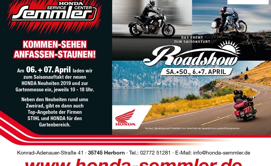 Honda Semmler - Honda Road Show / Gartenmesse Bild 1: Honda Semmler - Honda Road Show / Gartenmesse