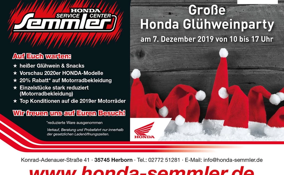Honda Semmler - Glühweinparty 2019 Bild 1: Honda Semmler - Glühweinparty 2019