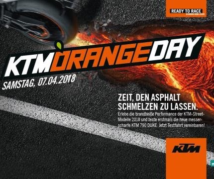 KTM Orangeday am 07. April 2018 Zeit, den Asphalt zum Schmelzen zu bringen!Bei strahlendem Sonnenschein wurde die Motorradsaison 2018 eröffnet und standesgemäß mit Bratwürstchen u...