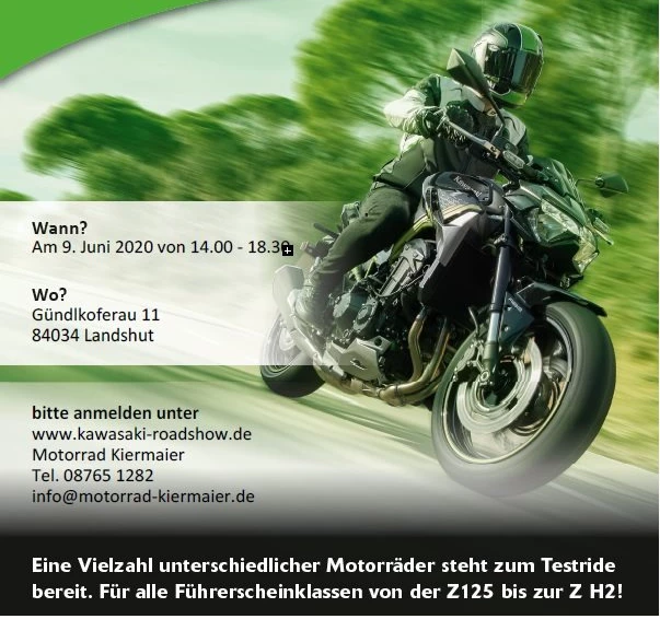 Kawasaki Road Show am 9. Juni  Bild 1: Kawasaki Road Show am 9. Juni