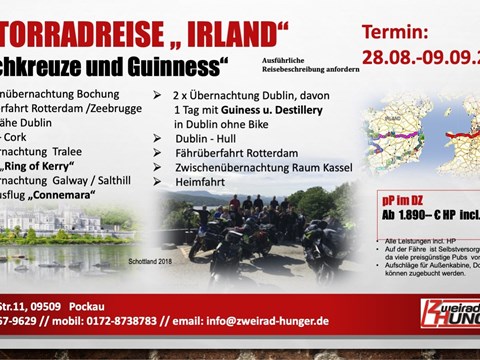 Motorradreise  IRLAND  "Hochkreuze & Guinness