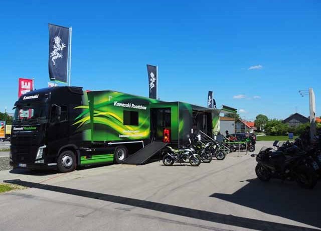 Kawasaki Roadshow am 20.6.2026 10°bis16°°+21.6. 10°°-16°°