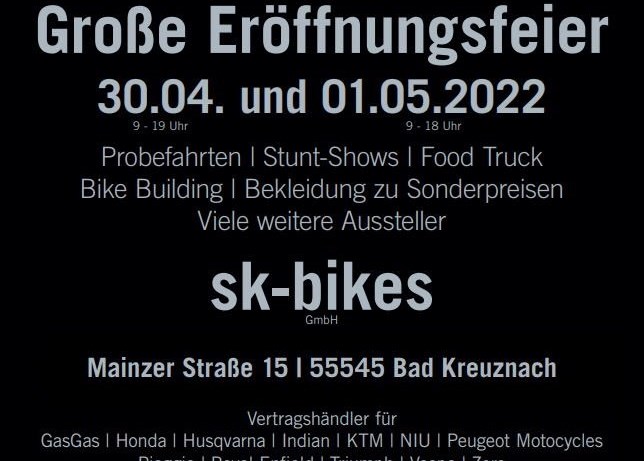 sk-bikes Eröffnungsfeier