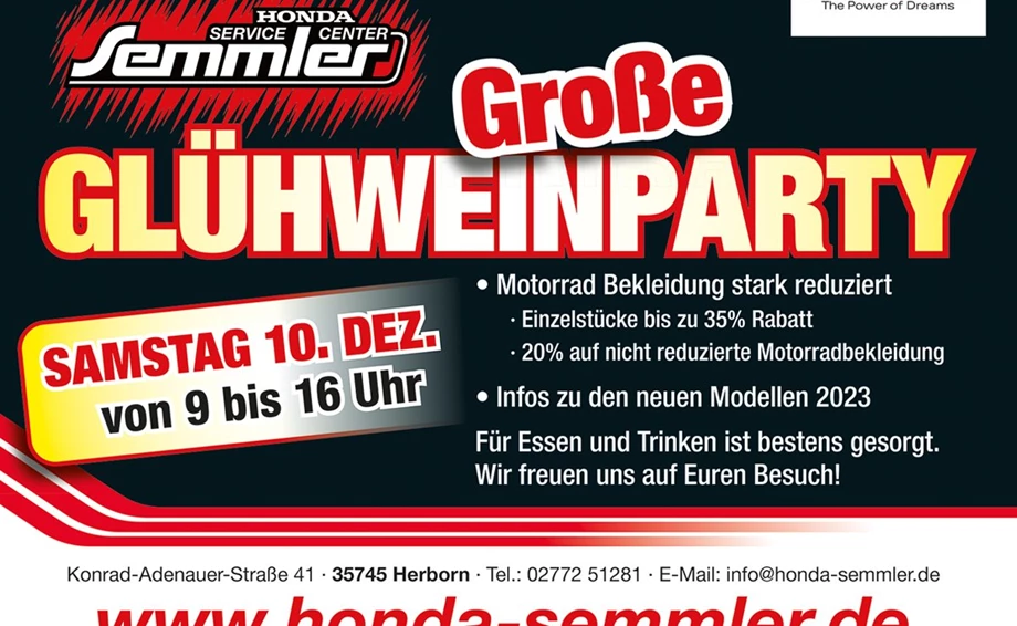 Honda Semmler - Glühweinparty 2022 Bild 1: Honda Semmler - Glühweinparty 2022
