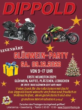 Glühweinparty am 09.12.23 bei Motorrad Dippold