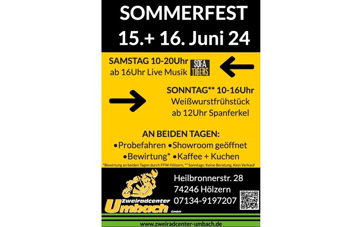 SOMMERFEST am 15. + 16. Juni 2024