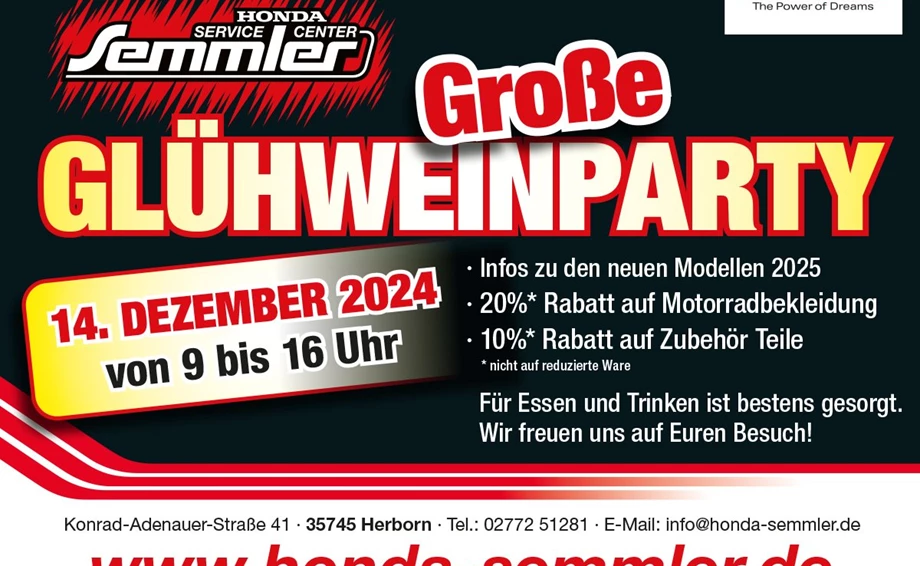 Honda Semmler - Große Glühweinparty 2024 Bild 1: Honda Semmler - Große Glühweinparty 2024