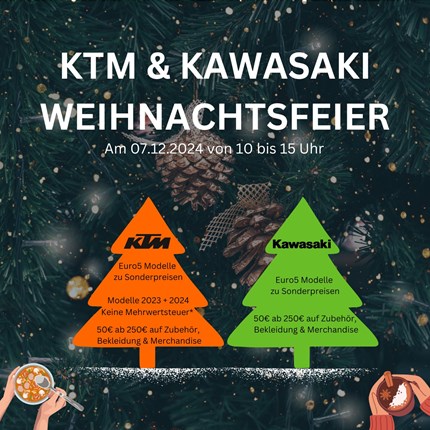 KTM & Kawasaki Weihnachtsfeier 2024 Wir laden Dich herzlich zu unserer KTM & Kawasaki Weihnachtsfeier am 07.12.2024 ein