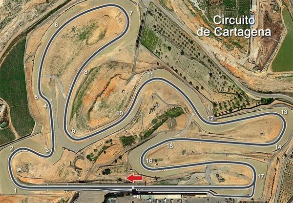 Circuito de Cartagena Prüf- und Einstellfahrten Bild 1: Circuito de Cartagena Prüf- und Einstellfahrten