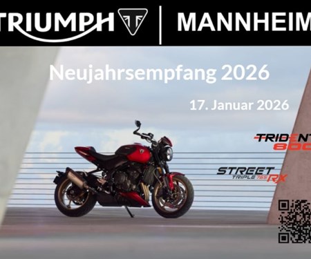 Motorrad Termin Neujahrsempfang 2026 bei Triumph Mannheim