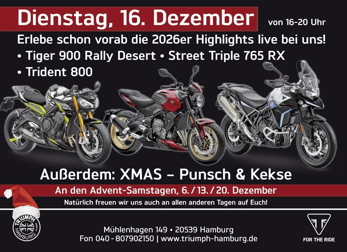 PREVIEW Trident800, Tiger 900 RallyDesert, Street Triple RX