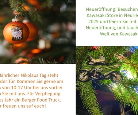 Motorrad Termin KAWASAKI Eröffnung und KTM Nikolaustag