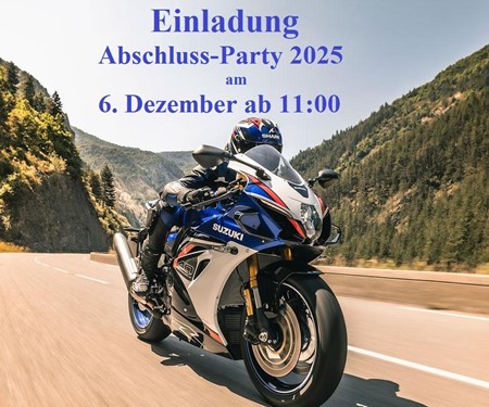 Motorrad Termin Saisonabschluß-Party