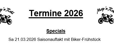 Motorrad Termin Saisonauftakt und Bikerfrühstück 