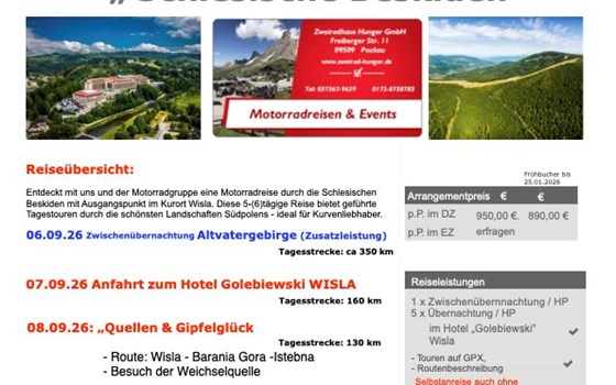 Motorradreise „Schlesische Beskiden“ - Bild 2