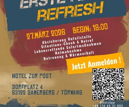 Motorrad Termin Erste Hilfe Refresh mit Kurvenscout am Samerberg