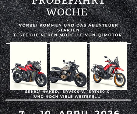 Motorrad Termin QJMOTOR Probefahrtwoche 