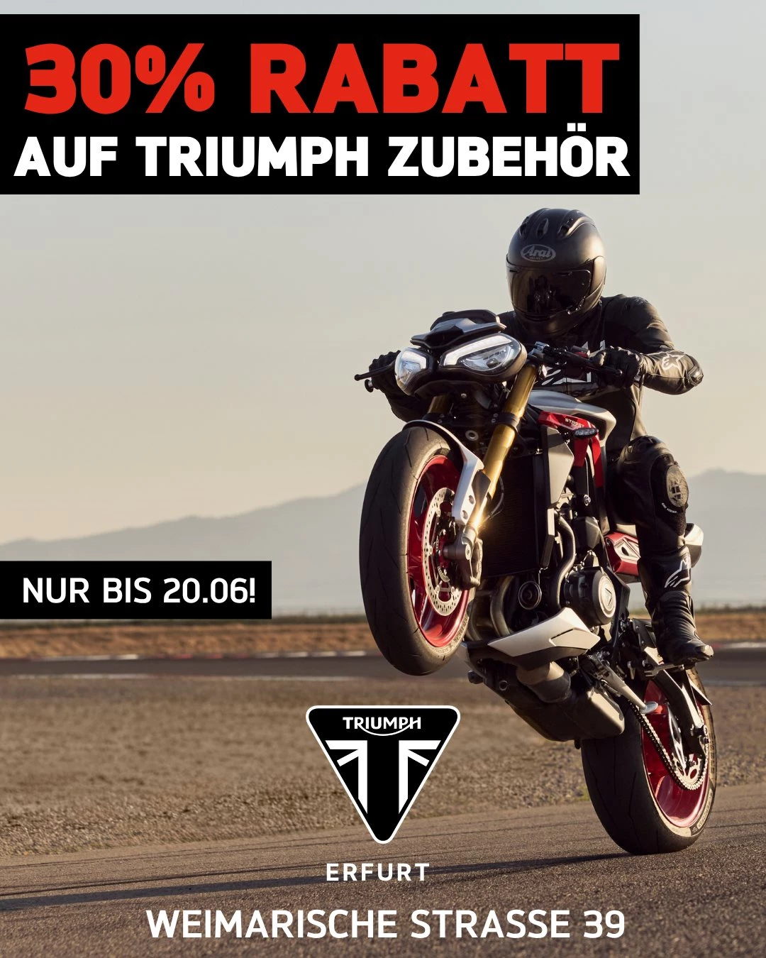 Satte 30 % RABATT auf original Triumph Zubehör!