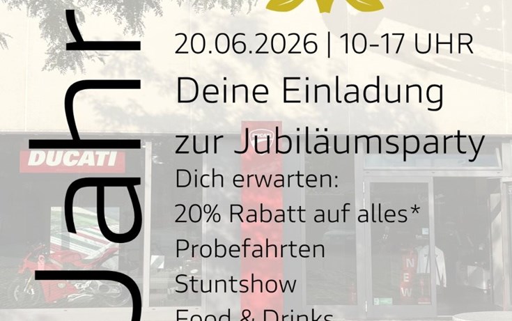Wir feiern mit euch! 20 Jahre Ducati Düsseldorf