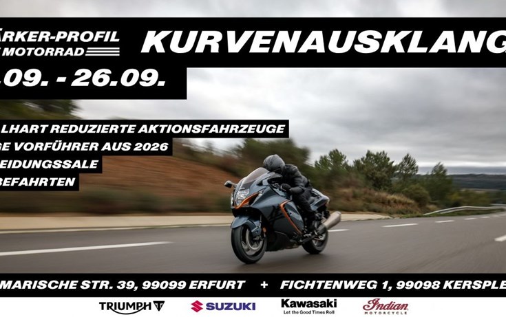 KURVENAUSKLANG BEI STÄRKER-PROFIL MOTORRAD 