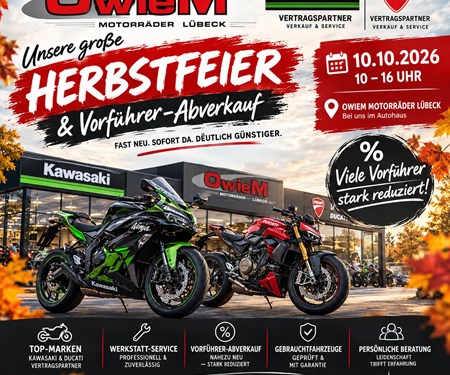 Motorrad Termin HERBSTFEIER & Vorführer-Abverkauf