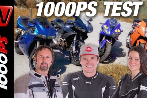 Ducati 996, Yamaha R1, KTM RC8 und Buell 1125R - Supersport Legenden Vergleich