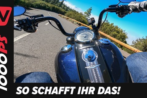 Harley fahren lernen - Fahrtechnik Tipps für schwere Motorräder - Cruiser Motovlog