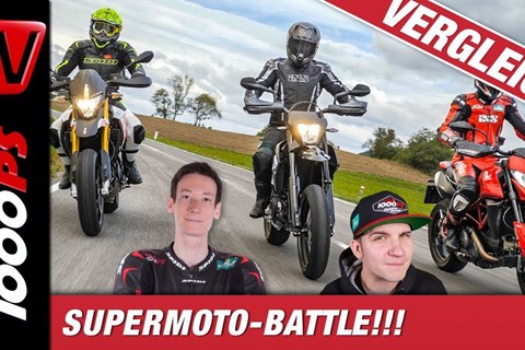 Supermoto Vergleichstest - Ducati 950 Hypermotard // Aprilia Dorsoduro 900 // KTM 690 SMC-R  2019