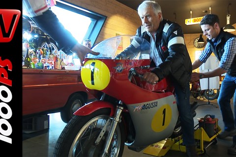 Giacomo Agostini startet MV Agusta 500 - IRRER SOUND im Top Mountain Crosspoint