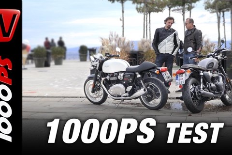 Triumph Thruxton 1200 vs. Bonneville T120 Black Test 2017 - Vauli und Zonko auf Gentleman´s Ride
