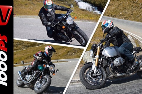 BMW R nineT, Triumph Thruxton und Triumph Street Twin | High Bike Testcenter Paznaun