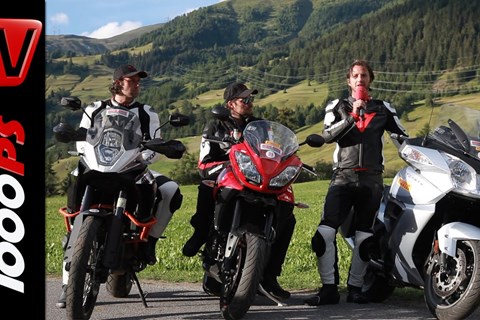 KTM Adventure R vs Thriumph Trophy SE vs Tiger Sport-Vergleich in den Alpen