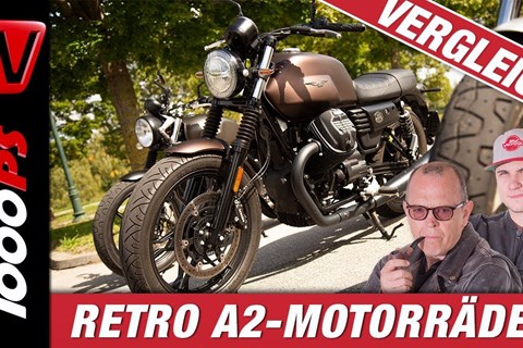 48 PS Retrobikes im Test! Royal Enfield Interceptor - Moto Guzzi V7 Night Pack - Triumph Street Twin